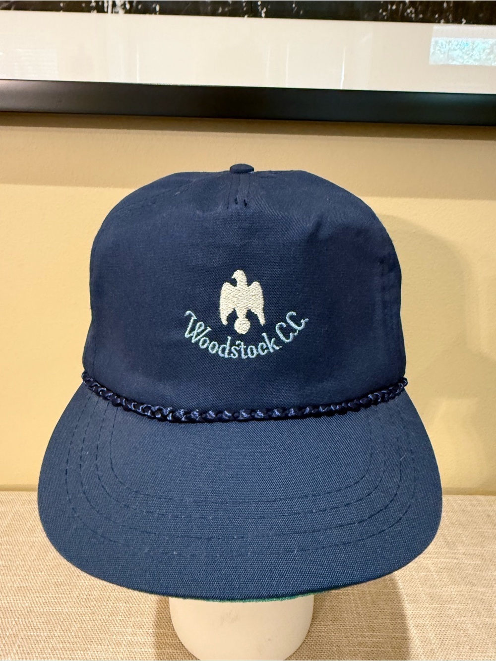 Vintage Woodstock C.C. Golf Rope Hat Navy Blue - Derby Cap Louisville KY
